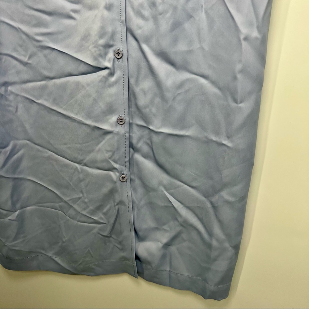 & Other Stories Eco Cupro Button Up Sleeveless Mini Shift Dress Blue EU 36 US 6 - Picture 11 of 11